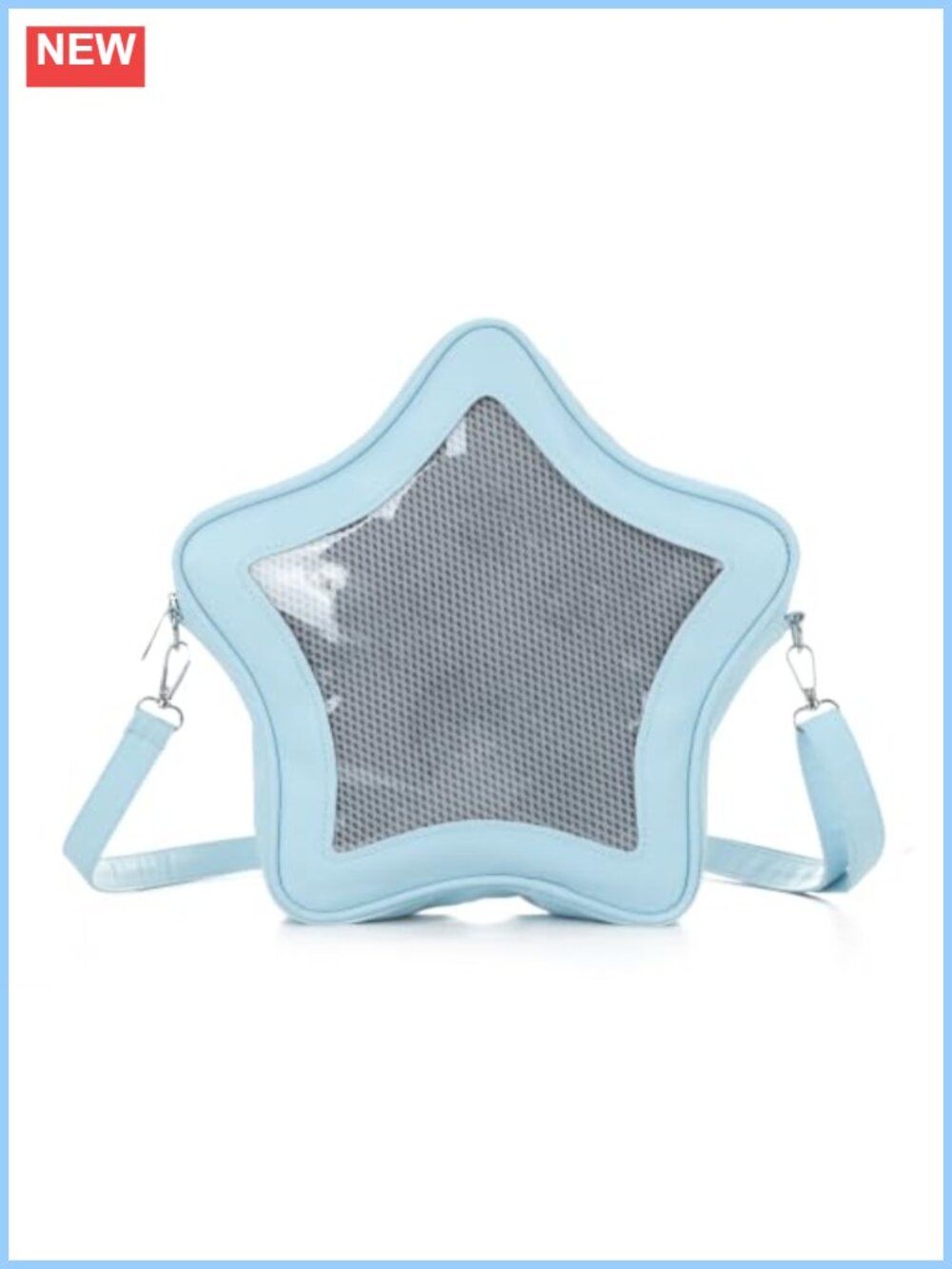 Star Shape Ita Bag Faux Leather Crossbody Backpack Y2K Pins Display Handbag